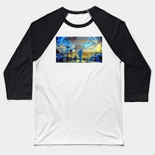 Fallout 4 Sole Survivor and Dogmeat Starry Night Baseball T-Shirt